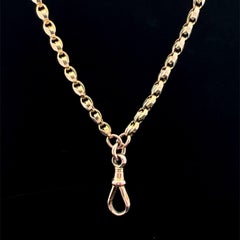 150cm Victorian 9k Yellow Gold Fancy Link Guard Chain Circa 1880