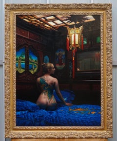 Douglas Hofmann Oil on Board Painting "Stormey's Den" Asian Feel