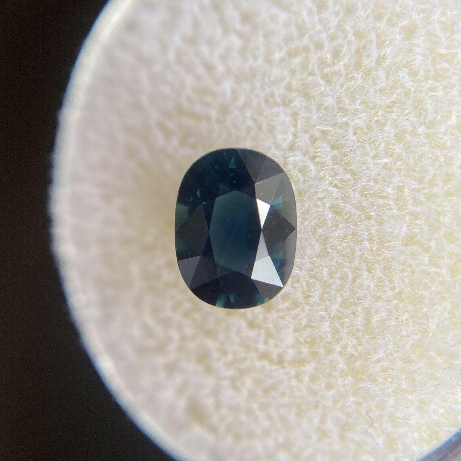 1,50 Karat australischer tiefblauer Saphir im Ovalschliff, seltener loser Edelstein 1