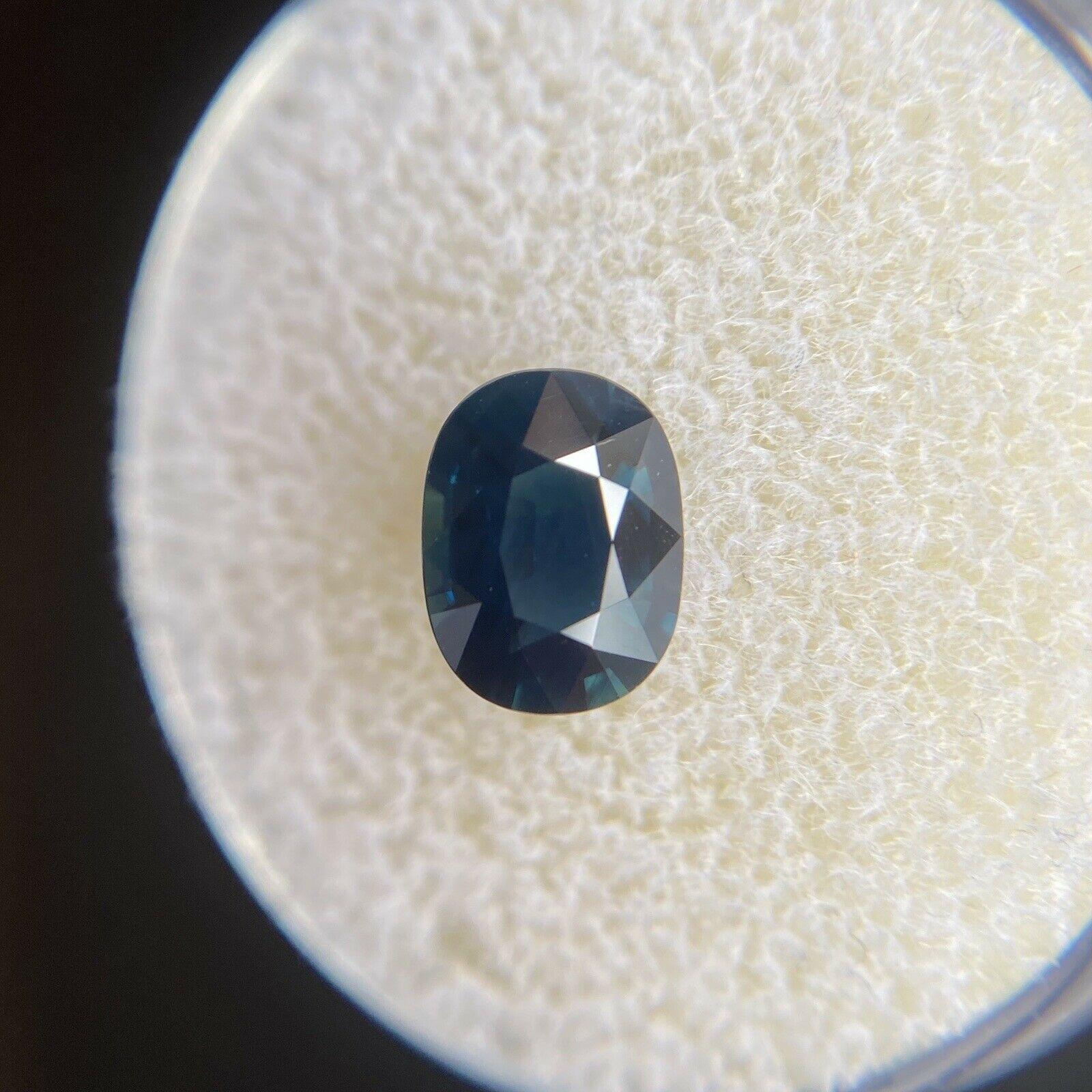 1,50 Karat australischer tiefblauer Saphir im Ovalschliff, seltener loser Edelstein 2