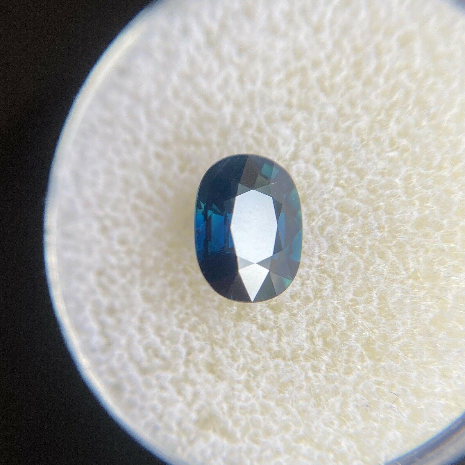 1,50 Karat australischer tiefblauer Saphir im Ovalschliff, seltener loser Edelstein 3