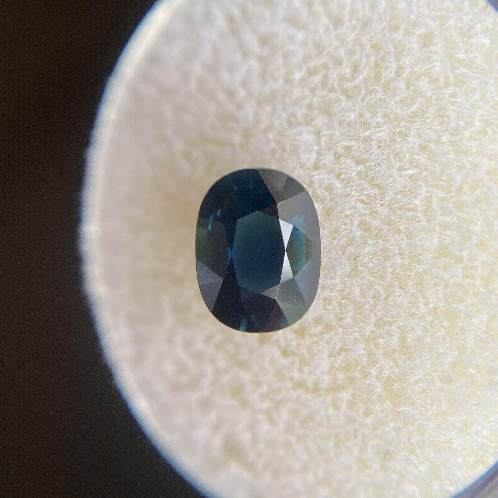 1,50 Karat australischer tiefblauer Saphir im Ovalschliff, seltener loser Edelstein 4