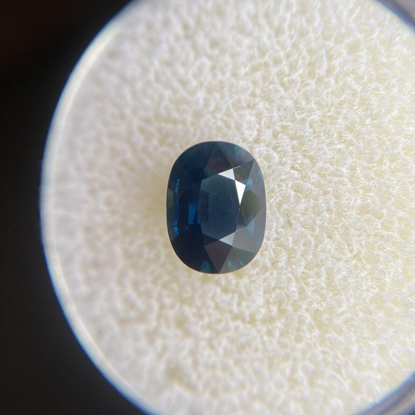 1,50 Karat australischer tiefblauer Saphir im Ovalschliff, seltener loser Edelstein 5