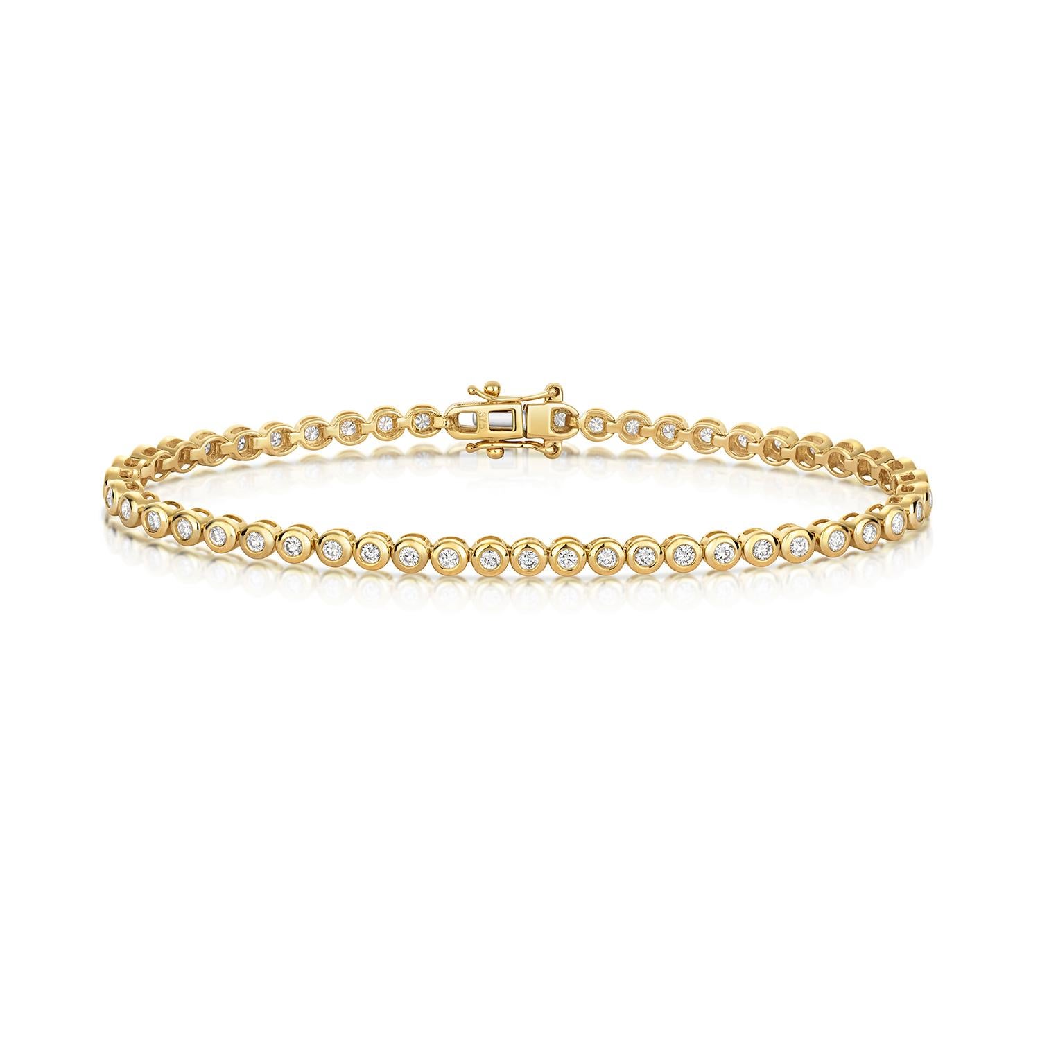 1,50 Karat Lünette Set DIAMOND BRACELET IN 9CT GOLD Damen im Angebot