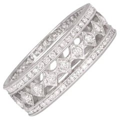 1.50ct Brilliant Cut Diamond Band Ring, H Color, VS1 Clarity, Platinum