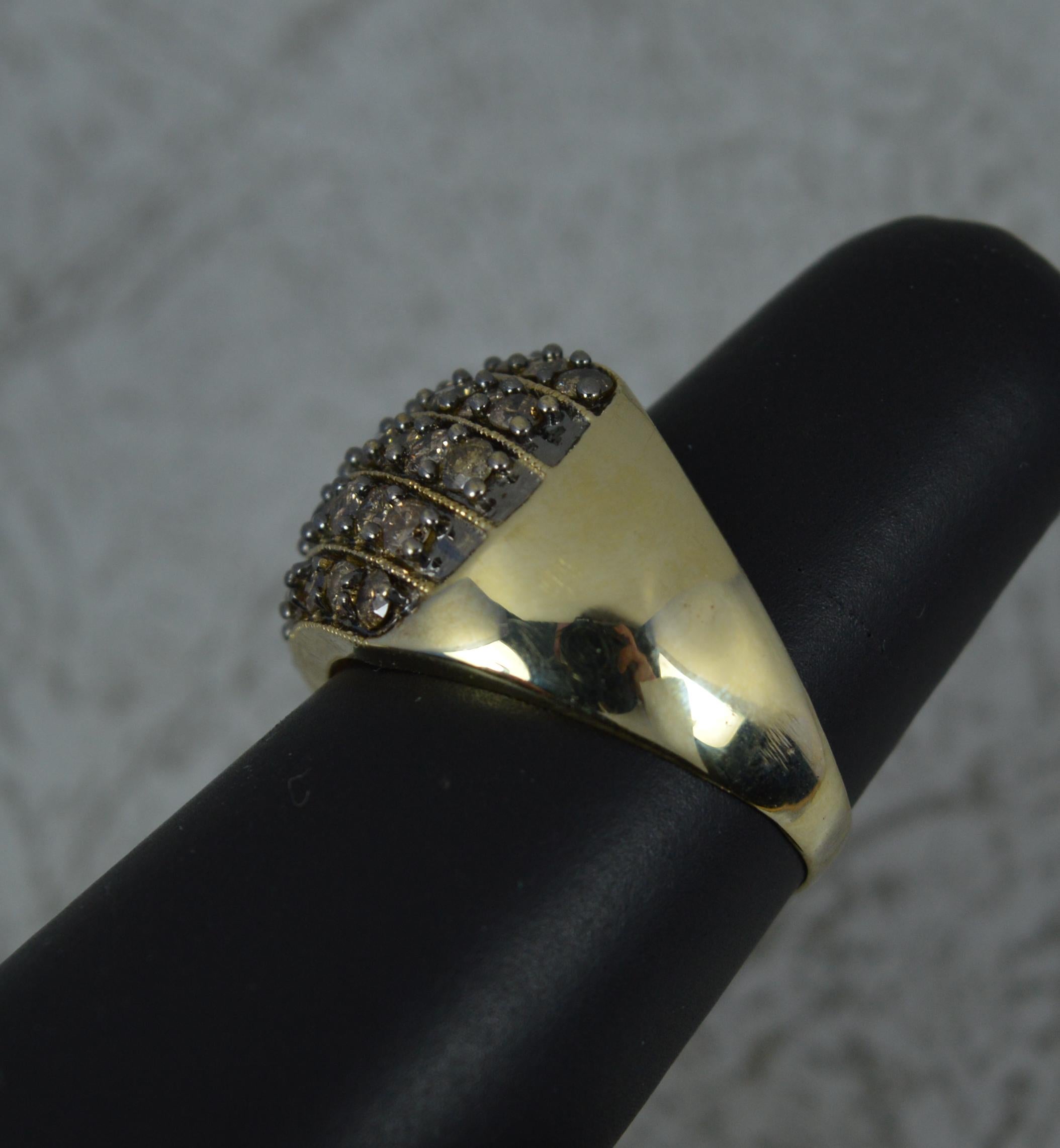 1.50ct Champagne Diamond and 9 Carat Gold Bling Bombe Cluster Ring 2