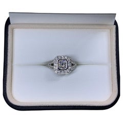 1,50ct Kissen Diamant mit Halo antiken Verlobungsring in 18k Gold Split Band.