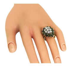 1.50ct Diamond 4.00ct Green Tourmaline 18k Gold Ring