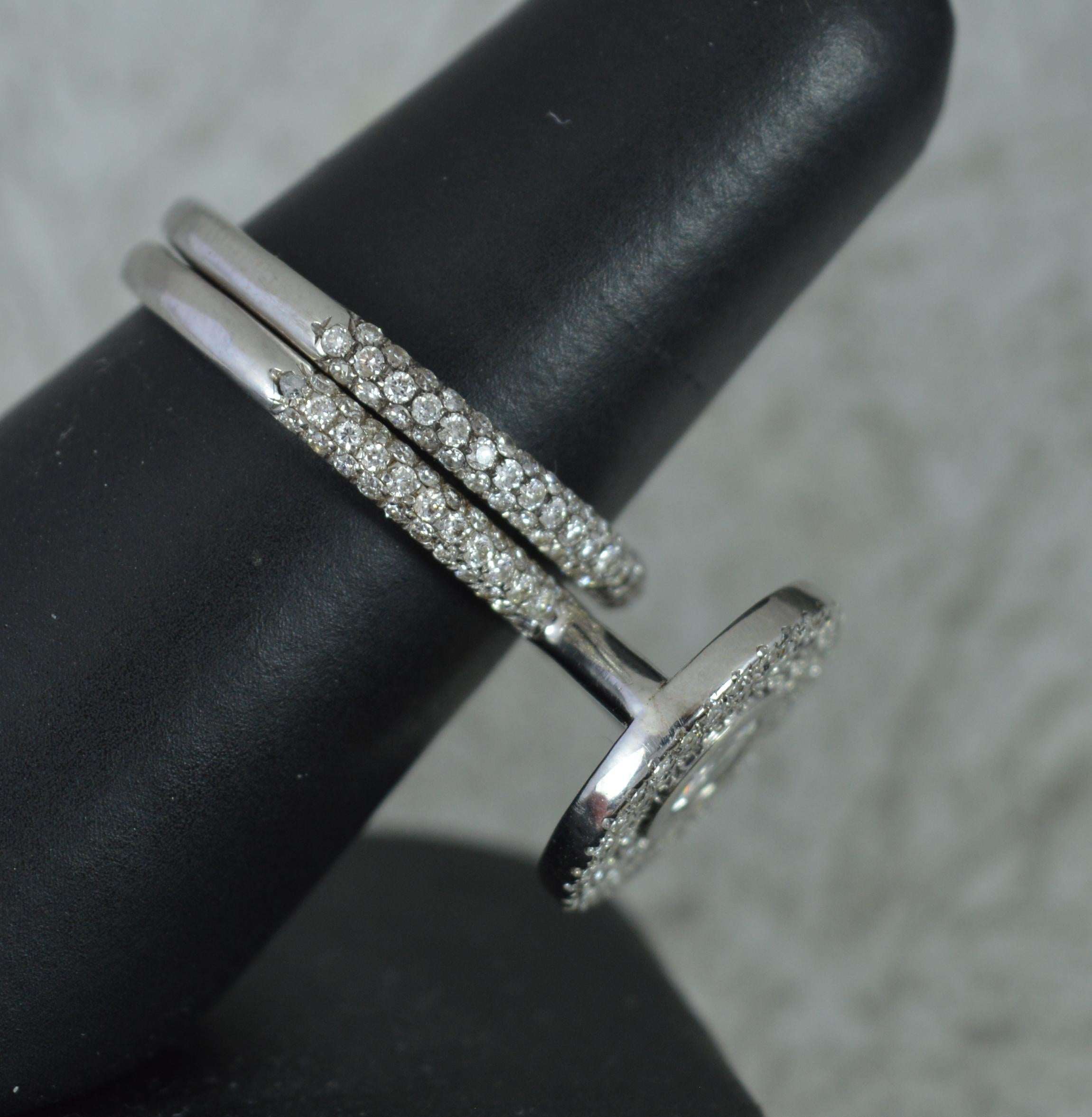 Brautring-Set aus zwei Ringen, 1,50 Karat Diamant und 14 Karat Weißgold im Angebot 7