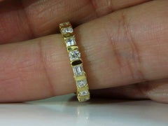 1.50ct Diamond Eternity Band Baguette Rounds 14kt
