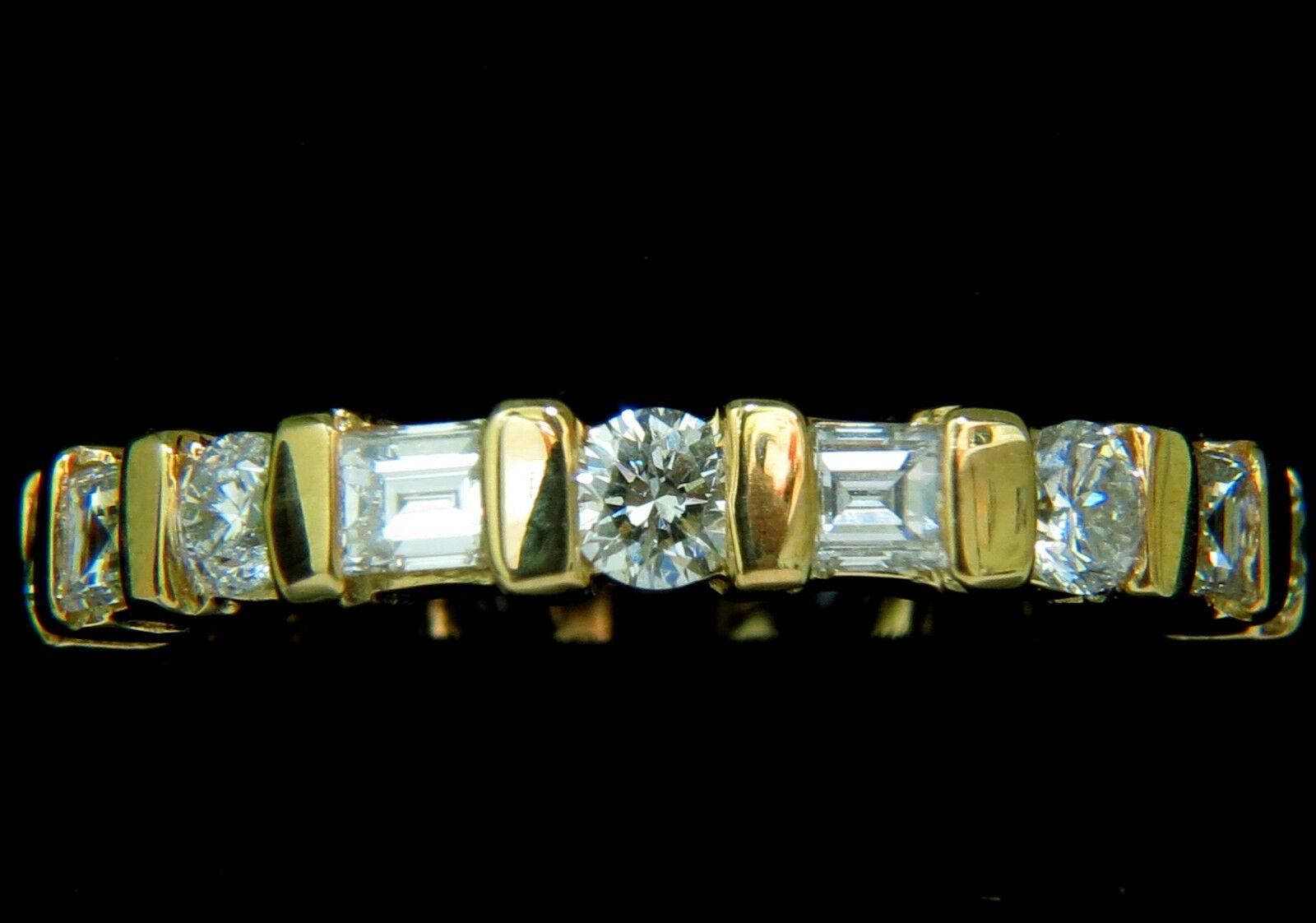 1.50ct Diamond Eternity Band Baguette Rounds 14kt In New Condition For Sale In New York, NY