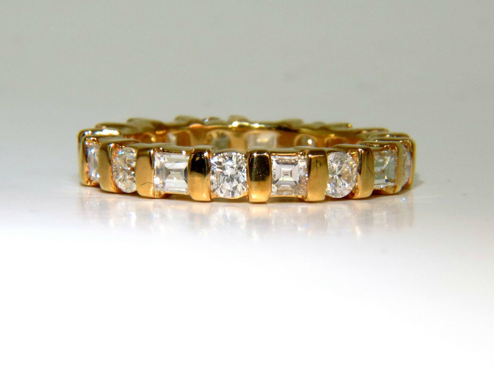1.50ct Diamond Eternity Band Baguette Rounds 14kt For Sale 1
