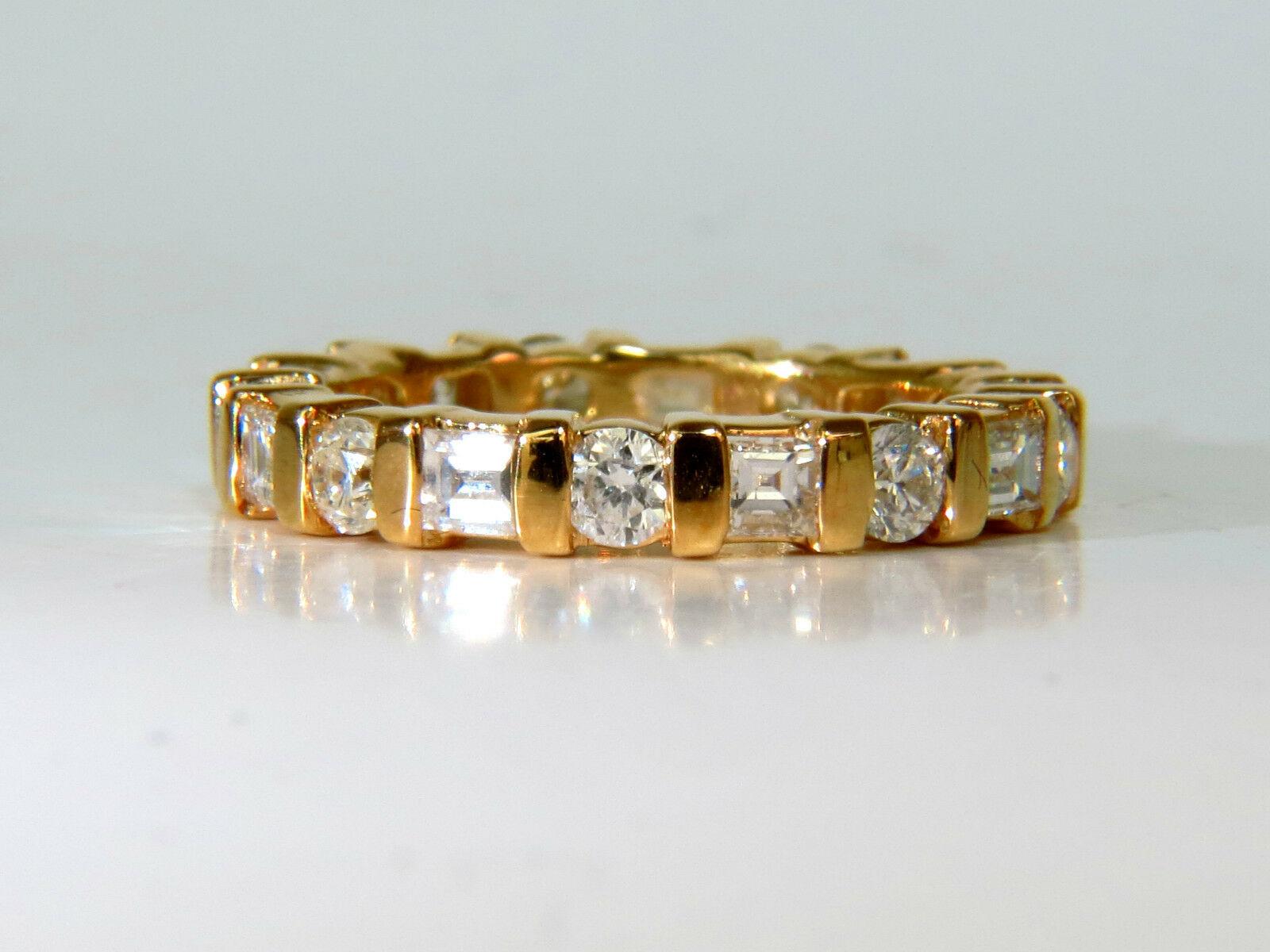 1.50ct Diamond Eternity Band Baguette Rounds 14kt For Sale 2