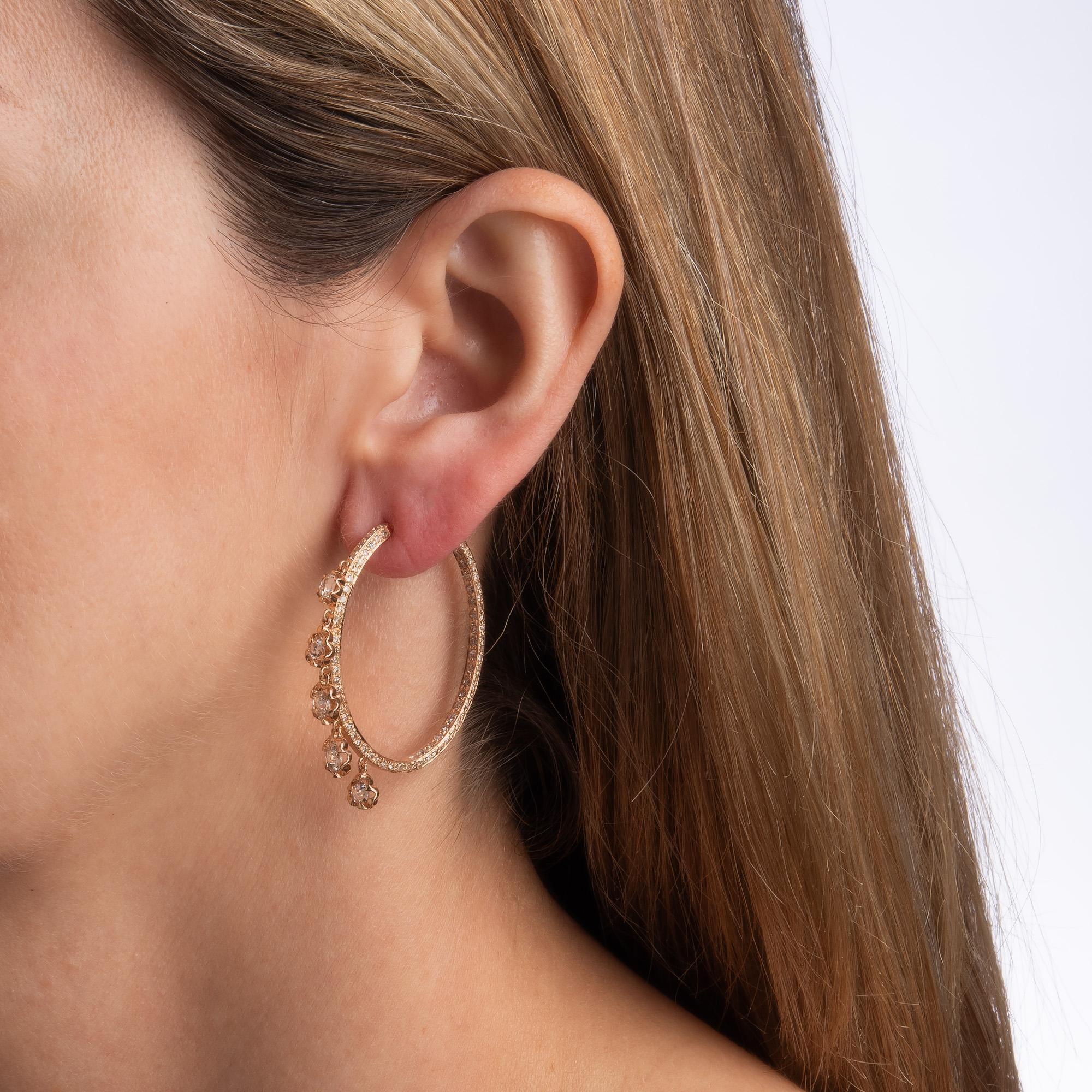 rose gold fringe earrings