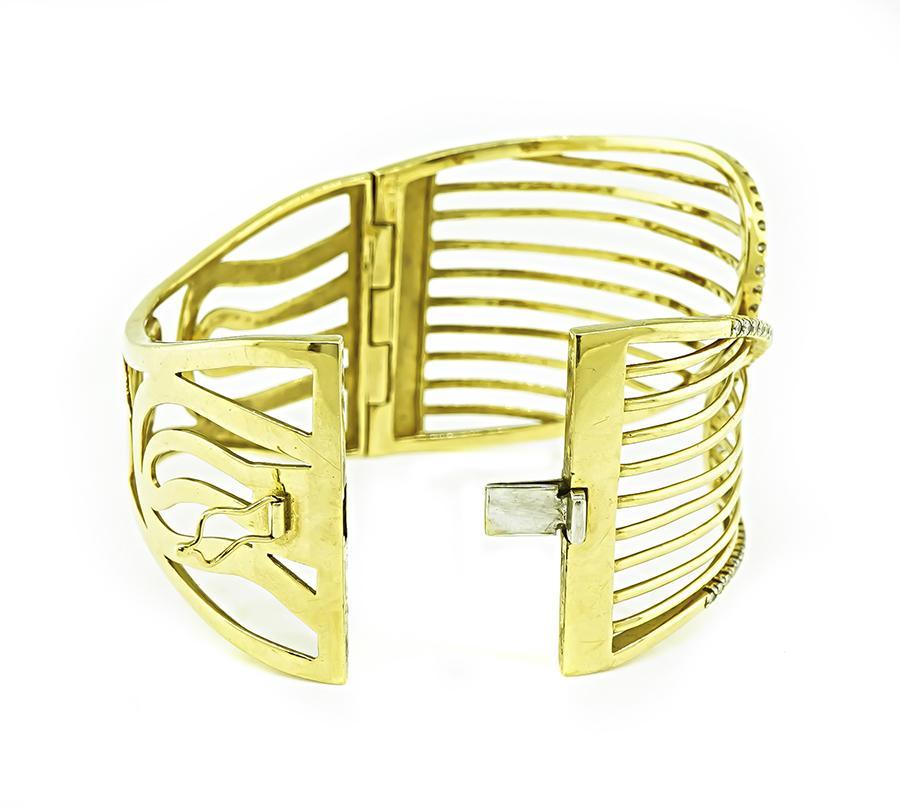 Bangle in oro con diamanti da 1,50 carati In condizioni buone in vendita a New York, NY
