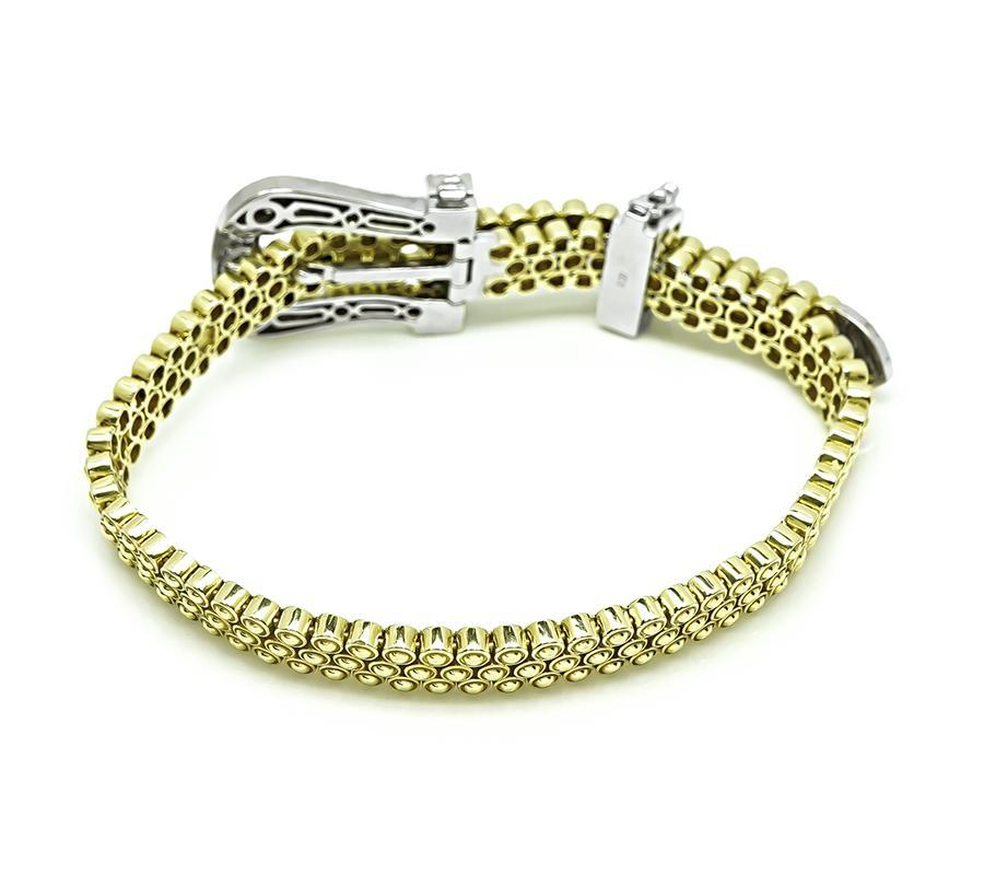Bracciale con fibbia in oro con diamanti da 1,50 carati In condizioni buone in vendita a New York, NY