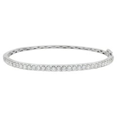 1.50ct Natural Diamond Hinged Bangle in 14K White Gold with 32 Round Stones