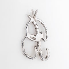 1.50ct Diamond Letter B Pendant Vintage 14k White Gold Cursive Script Jewelry