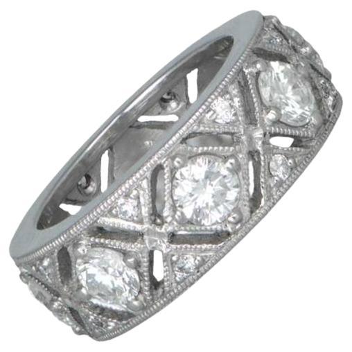 1,65 Karat Diamant Ehering, H Farbe, VS1 Reinheit, Platin im Angebot