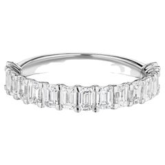 1.50ct Emerald Cut Diamond Halfway Band en or 18KT