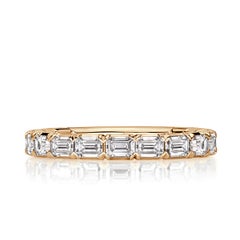 1.50ct Emerald Cut Diamond Wedding Band in 18k Champagne Yellow Gold