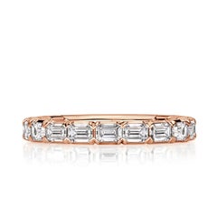 1.50ct Emerald Cut Diamond Wedding Band in 18k Rose Gold