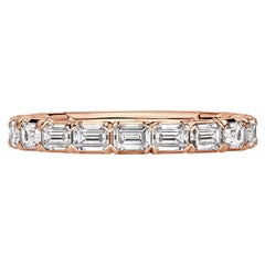 1.50ct Emerald Cut Diamond Wedding Band in 18k Rose Gold