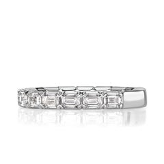Fede nuziale con diamante taglio smeraldo da 1,50ct in oro bianco 18k