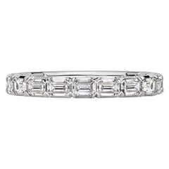 1.50ct Emerald Cut Diamond Wedding Band in 18k White Gold