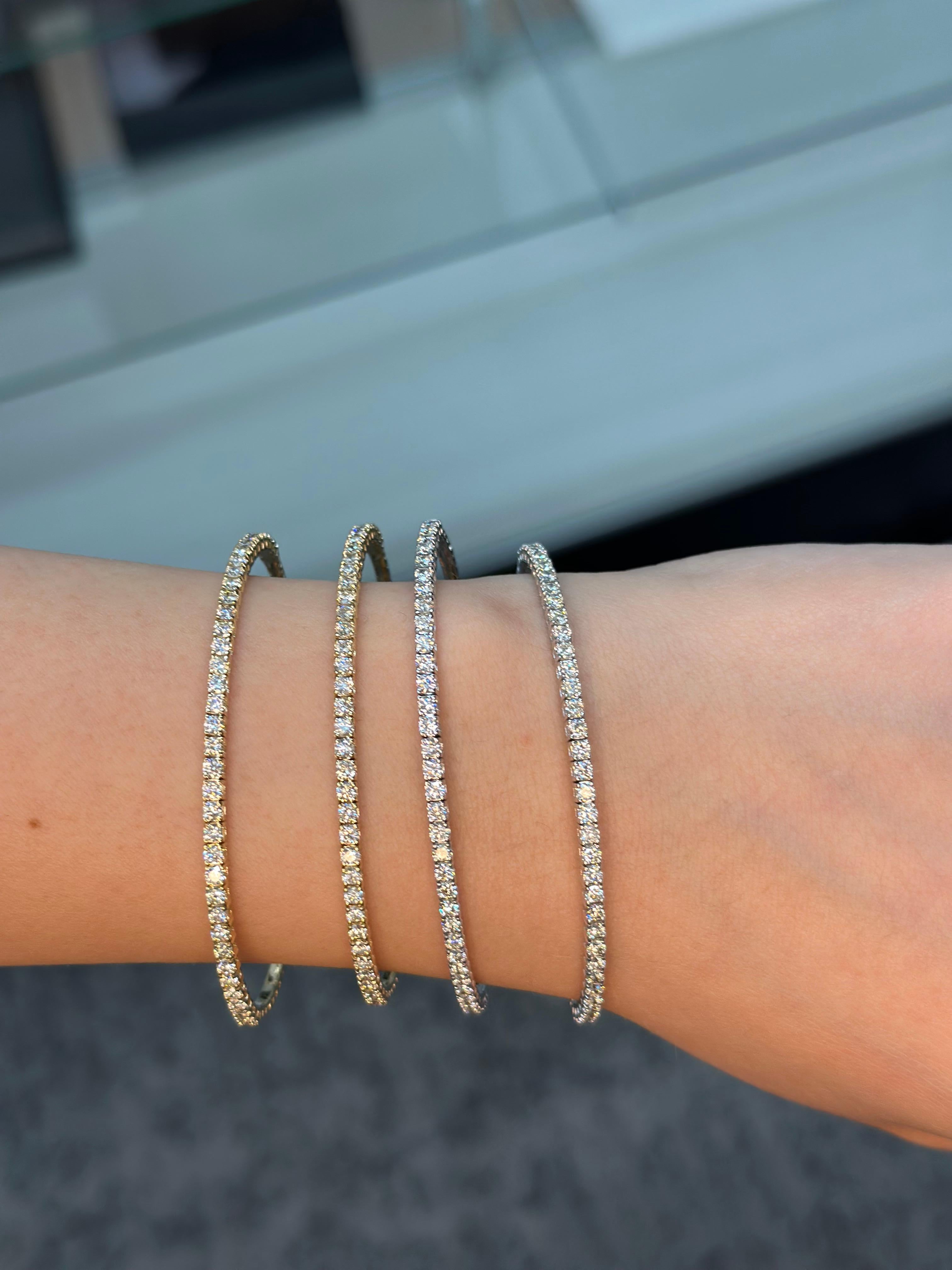 1.50 Carat Flexible Diamond Bangle in 14k White Gold by Gem Jewelers Co In New Condition For Sale In Miami, FL