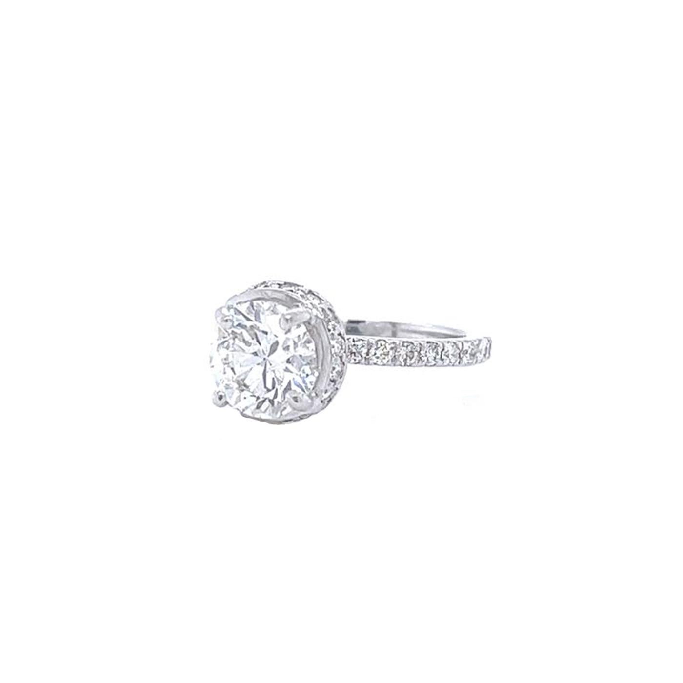 This Stunning Diamond ring is accompanied by a GIA Graded and Certified report certifying that 1.50 Carat  Round Brilliant cut Natural Si1 clarity Diamond Ring is made in 18 Karat White Gold, This ring will be perfect for your special one, This