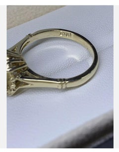 1.50ct Large Australian white opal antique engagement ring in 18ct yellow gold