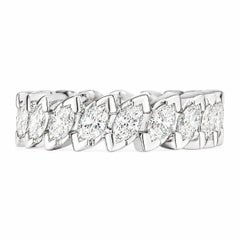 1.50ct Marquise Diamond Mid Century Platinum Eternity Ring