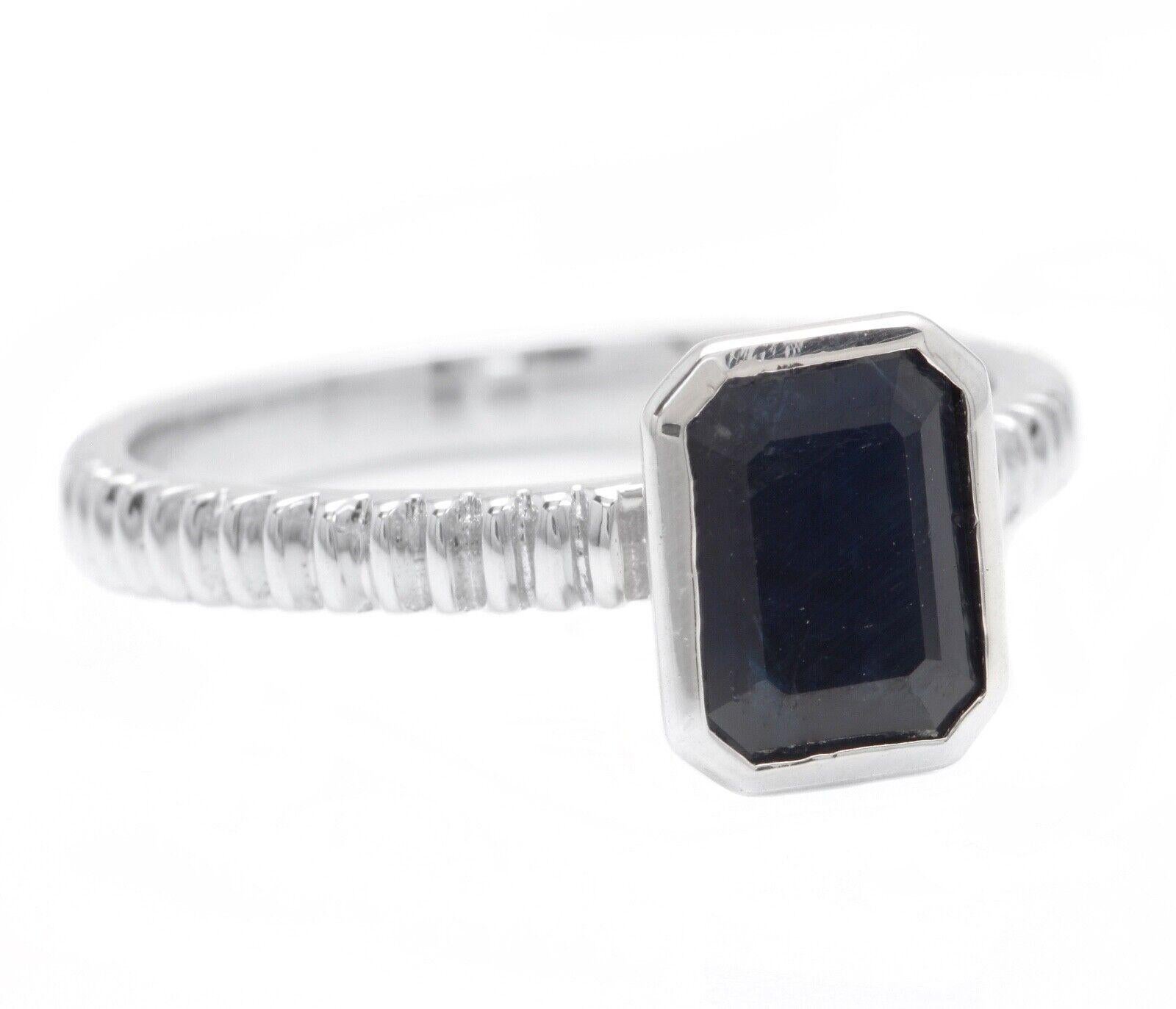 1.50Ct Exquisite Natural Blue Sapphire 14K Solid White Gold Ring

Total Natural Baguette Cut Sapphire Weights: Approx. 1.50 Carats (Heated)

Sapphire Measures: 8.50 x 6.50 mm

Ring size: 7 (free re-sizing available)

Ring total weight: Approx. 3.6