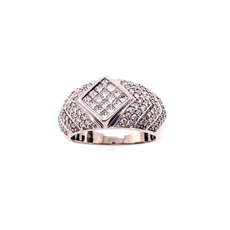 Bague habillée en or blanc 14 carats avec diamant naturel de 1,50 carat Excellent état - En vente à London, GB