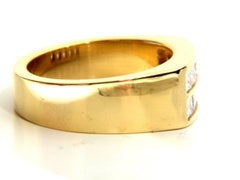 1.50ct natural princess cut diamonds double channel 14kt mens ring pinky cigar