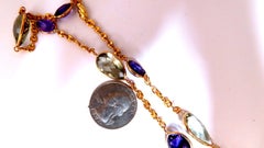 150 Carat Natural Purple Green Amethyst Necklace 14 Karat Gold