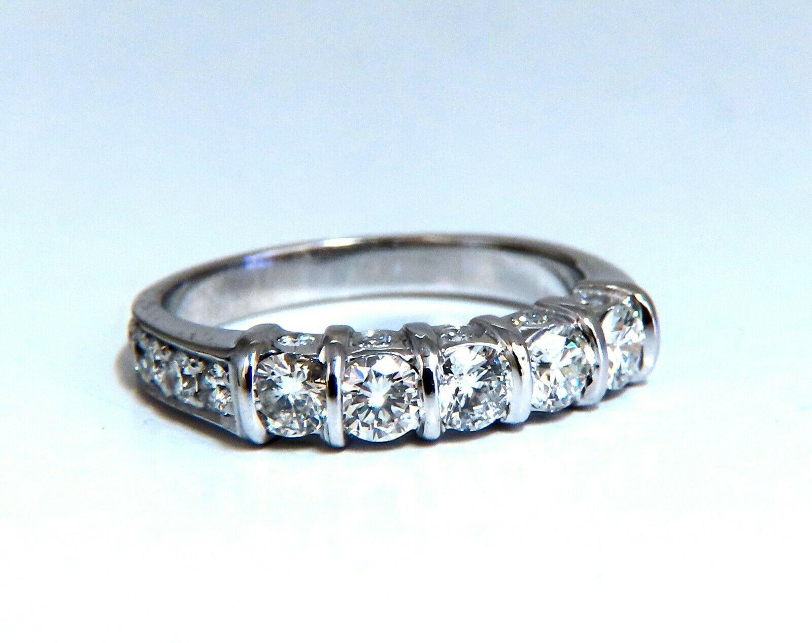 1.50ct. Natural Round Diamonds Channel Band Ring 14 Karat In New Condition In New York, NY