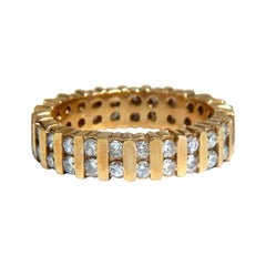 1.50ct Natural Round Diamonds Eternity Ring Channel Set Durable 14kt*