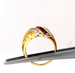 1.50ct Rubis Naturel et Diamants Bague Channel Wave*