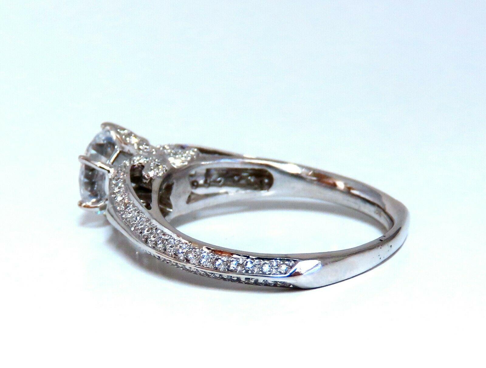 Round Cut 1.50 Carat Natural Zircon Diamonds Engagement Ring Suite Wedding Band 14 Karat For Sale