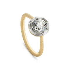 1.50ct Old European Cut Diamond Solitaire Ring 18ct Yellow Gold and Platinum