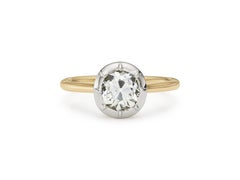1.50ct Old European Cut Diamond Solitaire Ring 18ct Yellow Gold and Platinum