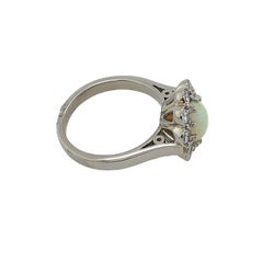 1.50ct Opal and 0.75ct Natural Diamonds Cluster Ring in Platinum
