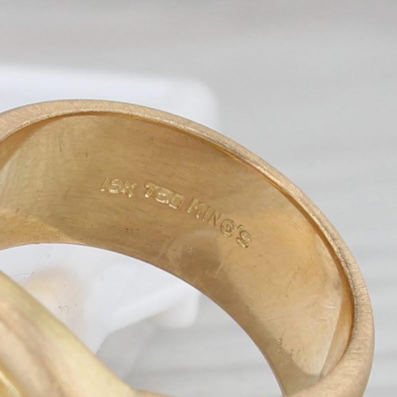 Anillo solitario de amatista ovalada de 1,50 ct Oro amarillo cepillado de 18 quilates Talla Ming 6,25 en venta 1