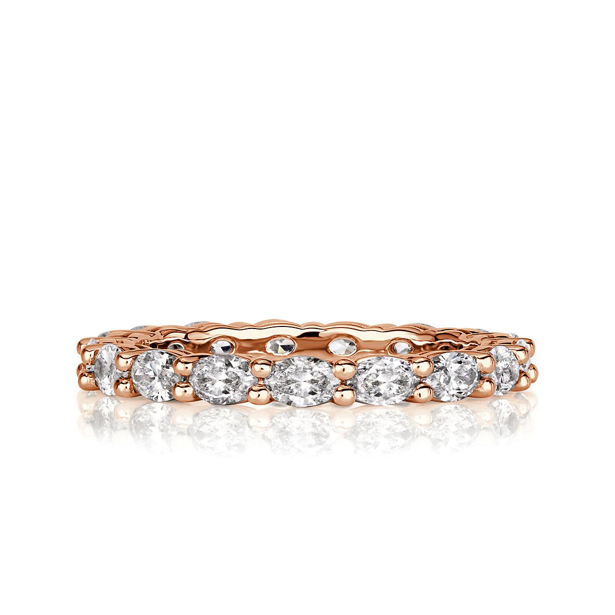 1.50ct Oval Cut Diamond Eternity Band in 18k Rose Gold