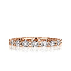 1.50ct Oval Cut Diamond Eternity Band in 18k Rose Gold