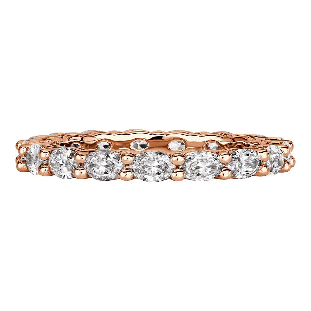 1.50ct Oval Cut Diamond Eternity Band in 18k Rose Gold
