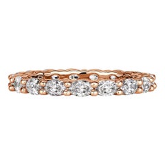 1.50ct Oval Cut Diamond Eternity Band in 18k Rose Gold
