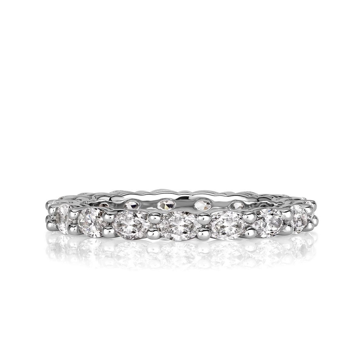1.50ct Oval Cut Diamond Eternity Band in 18k White Gold For Sale